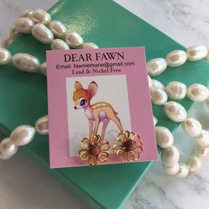 Vintage Italian Sparkly Goldstone Flower Earring